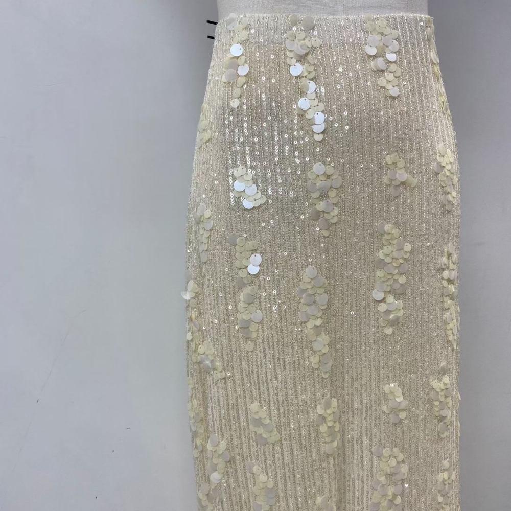 Roame Yves Skirt Ivory Sequin - Picture 7 of 9